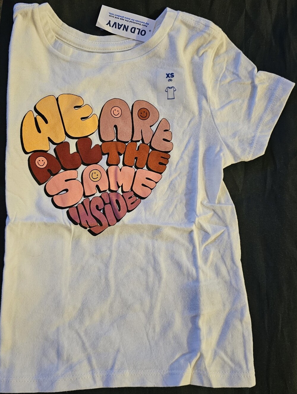 Old Navy Girls "We Are All The Same Inside" Heart Graphic Tee